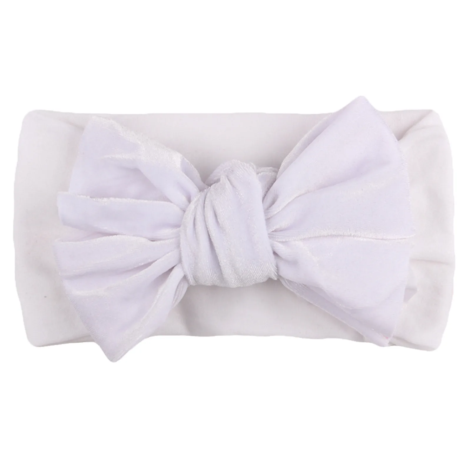

1PC Novel Fashion Children's Newborn Girl Baby Solid Color Soft Stretch Gold Velvet Velvet Bow Cute Princess Hairband Accessorie