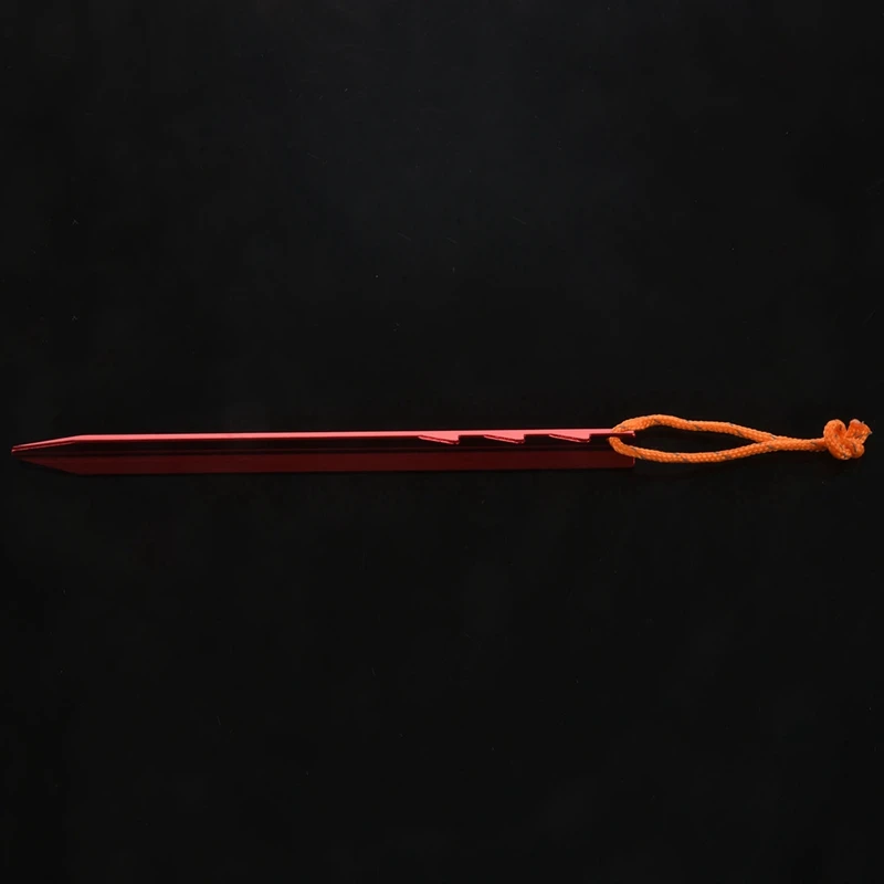 

10Pcs Aluminum Alloy Tent Pegs Nails with Rope Red & 10 Pcs Heavy Duty Black Steel Metal Tent Nail Camping Stakes Pegs