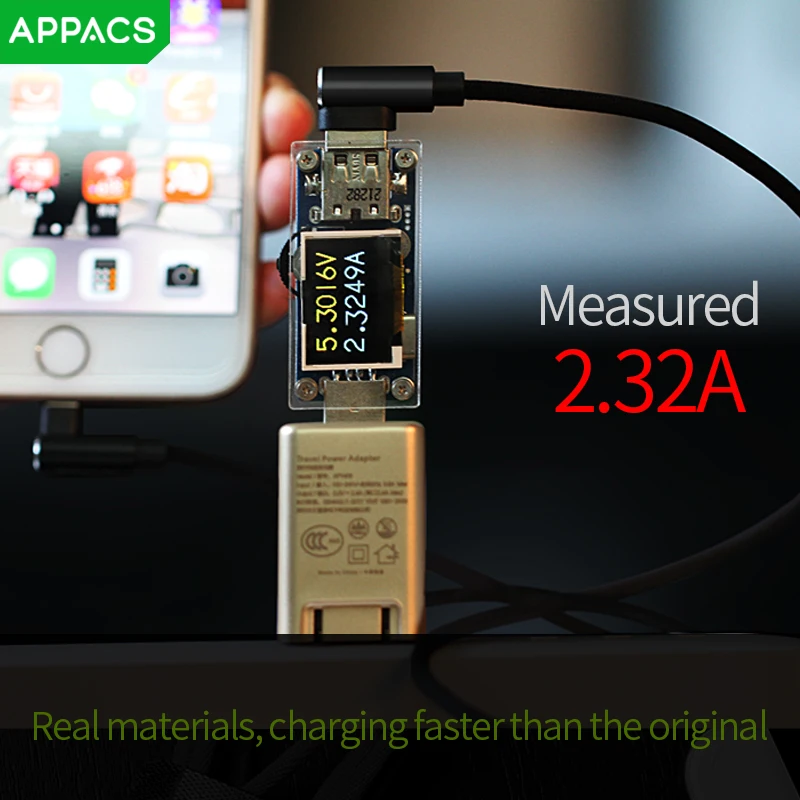 Кабель Micro USB APPACS 90 градусов 2 4 А плетеный кабель для быстрой зарядки и передачи