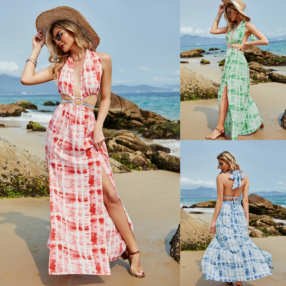 

2021 Fashion Sexy Beach Dress Women Long Casual Plus Size Dresses Summer Woman Sleeveless Girls Beach Maxi Dress Women