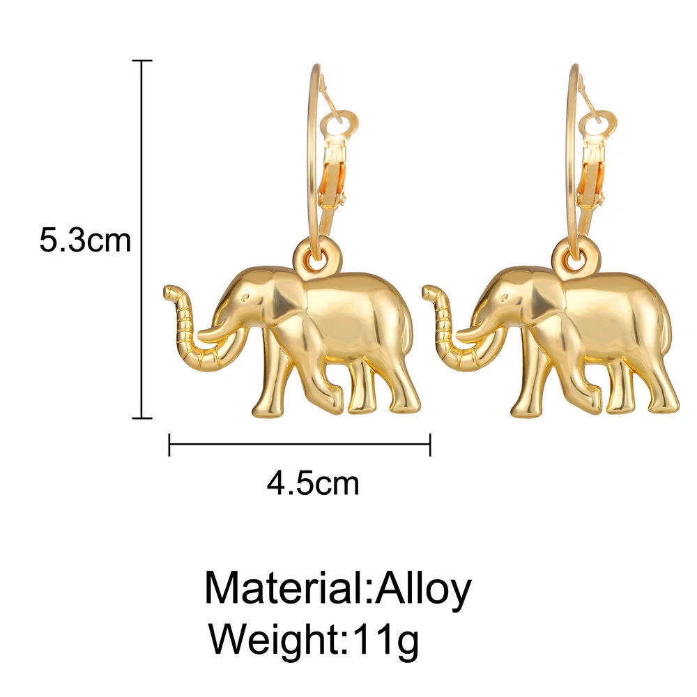 

MS MEOW 2020 Hot Fashion Gold Color Alloy Star Elephant Ball Big Pendant Earrings for Women Girls Charm Female Earings Brincos