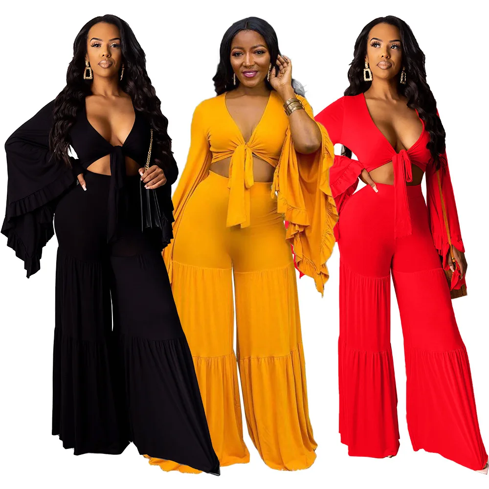 Зимний женский комплект полный рукав расклешенный укороченный топ широкие брюки