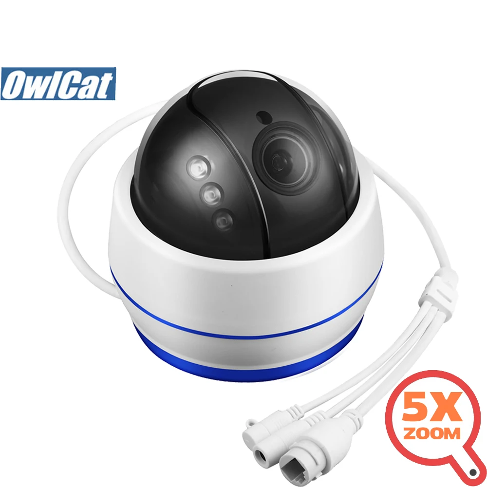 OwlCat HD 2MP 5MP купольная PTZ IP камера Wifi 5X Zoom Автофокус аудио/Mic видеонаблюдения SD слот IR