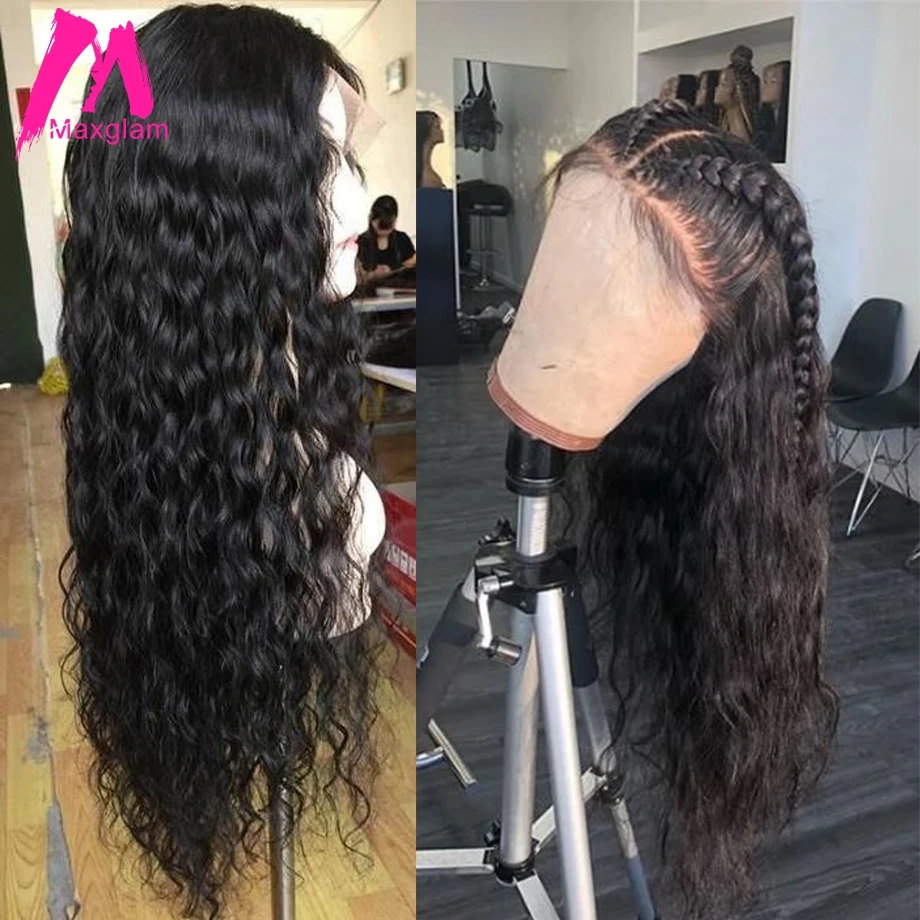 Парики из натуральных волос на кружевной фронтальной основе короткие волнистые