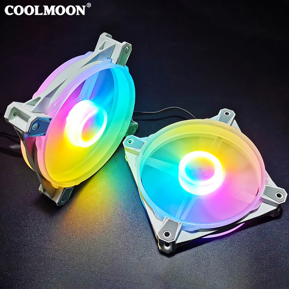 

CoolMoon Cooler LED RGB Hydraulic Bearings PC Computer Case Cooling Fan Quiet Silent Chassis Cooler Radiator with Controller hot