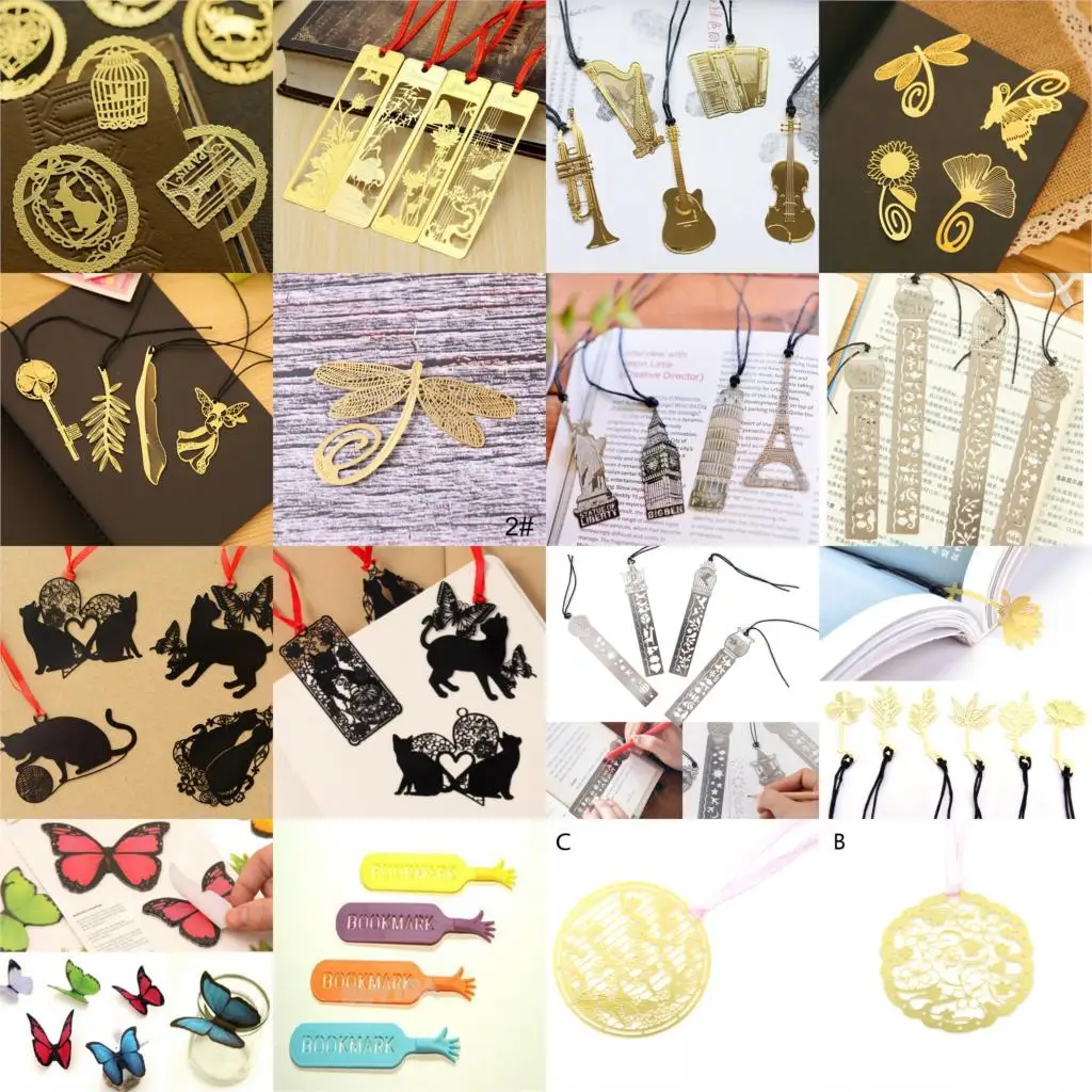 Милый кавайный котик перо бабочка закладки для книги лошадь клетка полые