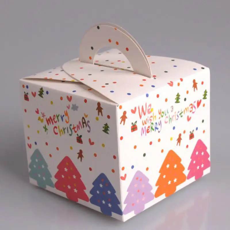 20 шт красочные Счастливого Рождества конфеты коробка портативная кубическая