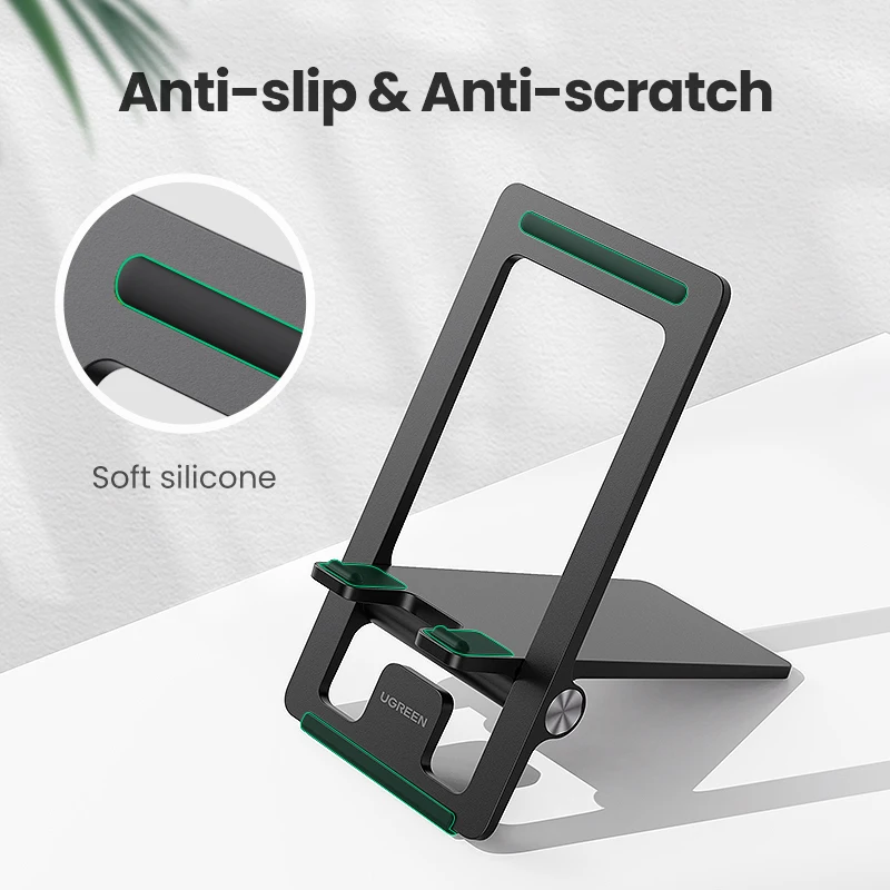 UGREEN Desk Phone Holder Stand Foldable Mobile Phone Stand for iPhone 13 12 Xiaomi Portable Cell Phone Stand for Samsung Huawei