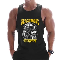 casual printed tank tops men bodybuilding sleeveless shirt cotton gym fitness workout clothes stringer singlet male summer vest