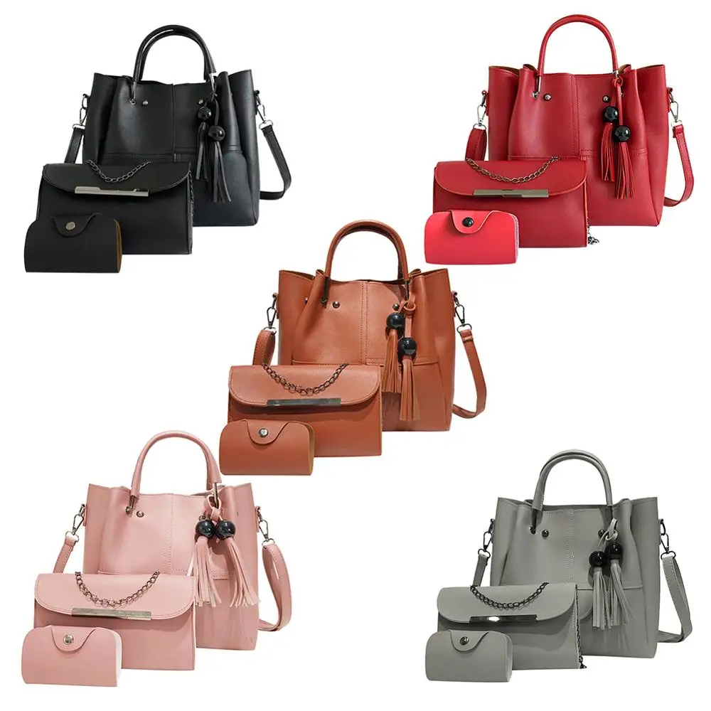 3 шт./компл. модная женская сумка с бусинами и кисточками сумки через плечо