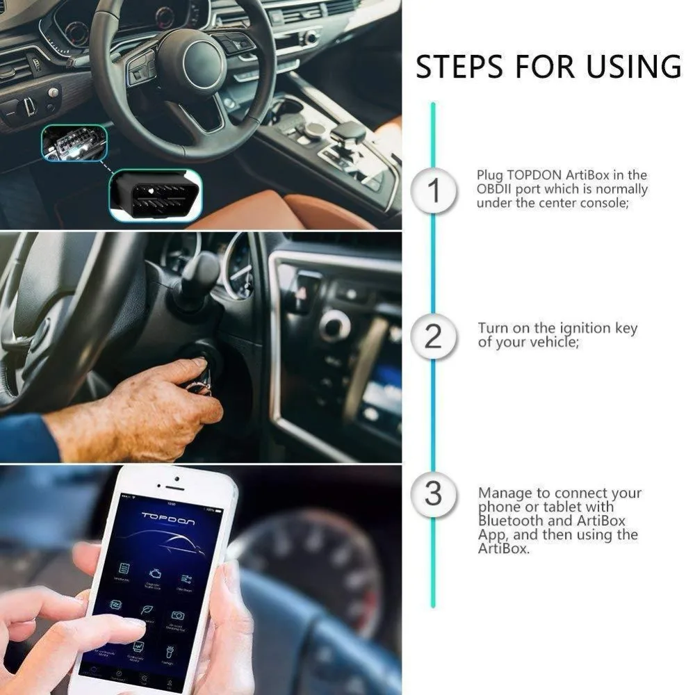 TOPDON Wifi Bluetooth считыватель кодов автомобильный EOBD новейший DIY двигатель obd2 сканер