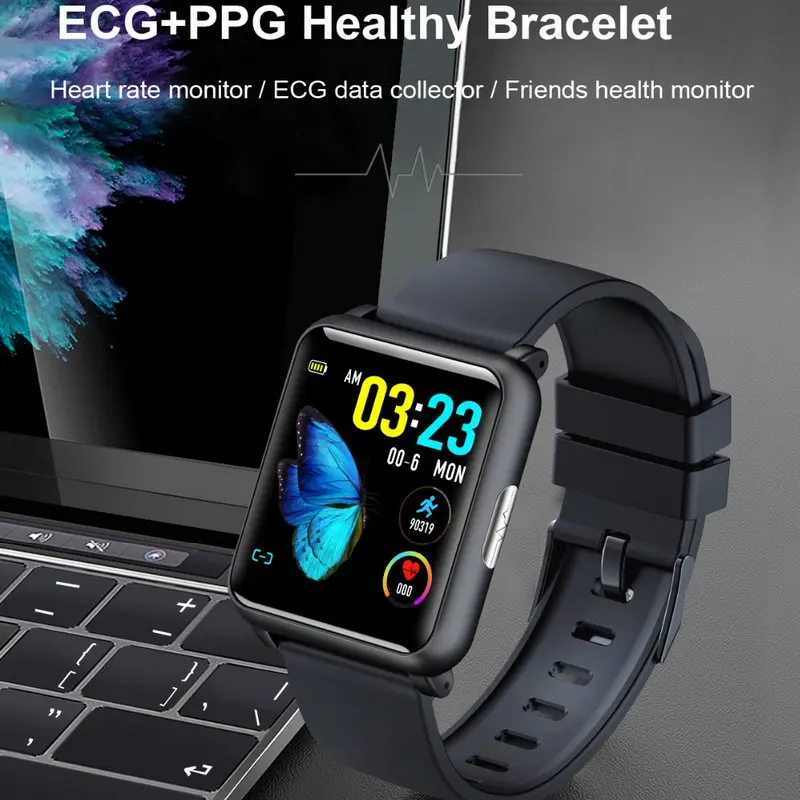 Монитор сердечного ритма H9 Смарт часы ЭКГ квадратный Smartwatch индекс