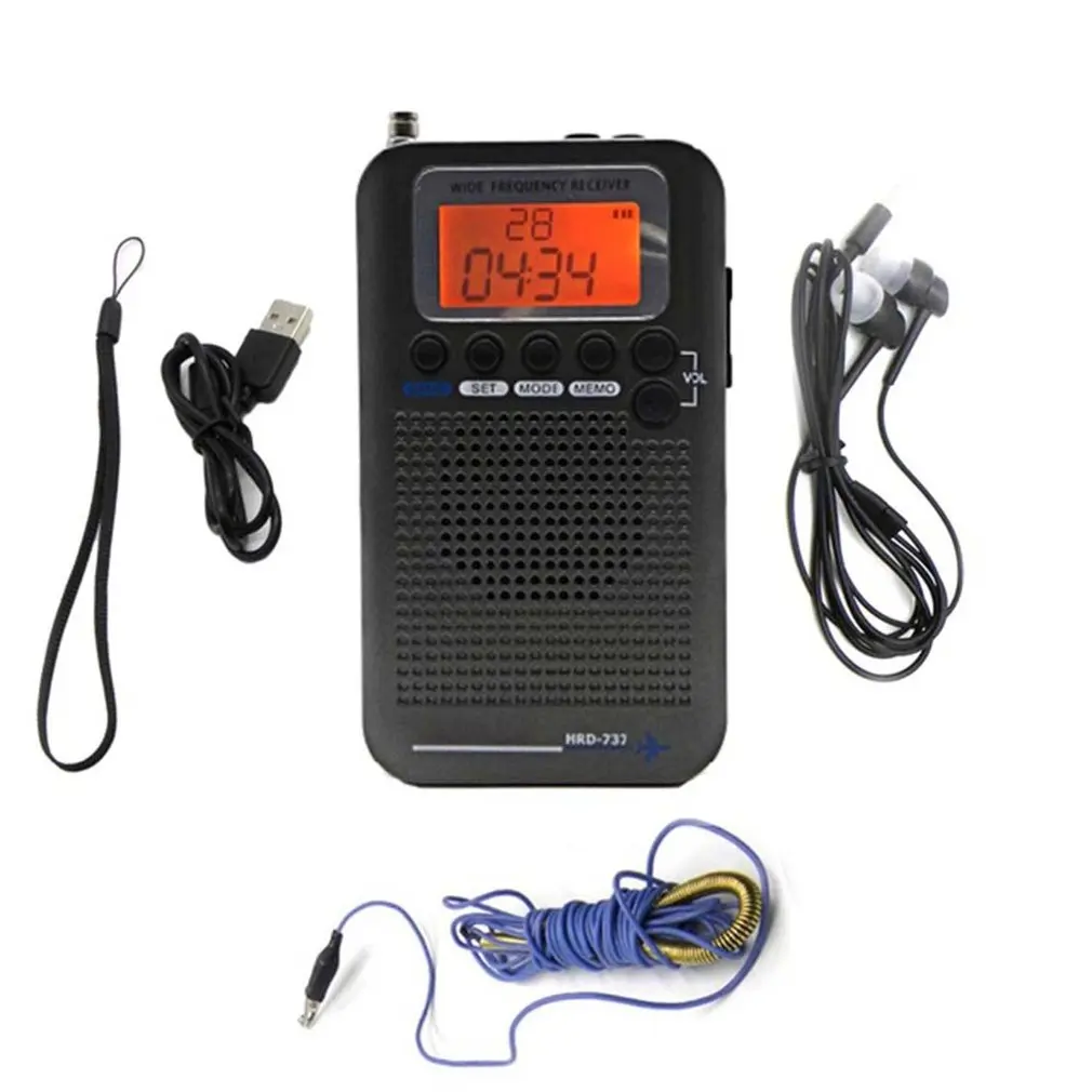 HRD 737 Портативный радиоприемник FM/AM/SW/ CB/Air/VHF с ЖК дисплеем|Портативные колонки| |