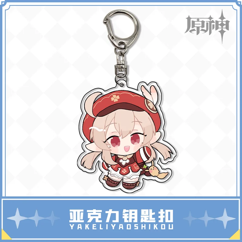 

Anime Game Genshin Impact Acrylic Keychain Klee Jean Anime Figure Key Chain decoration Bag Pendant Collection Key Ring Model Toy