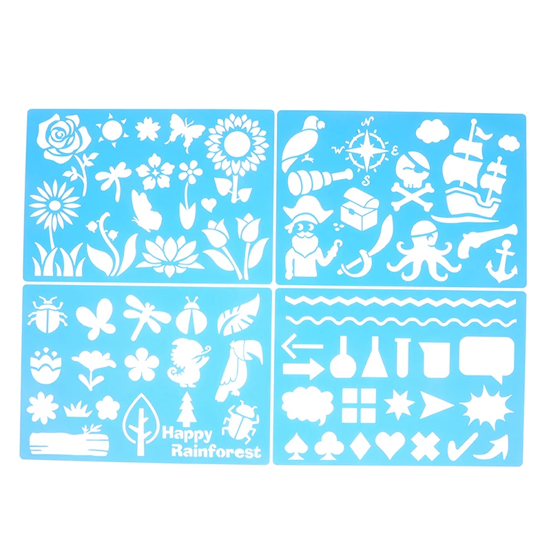 

24pcs/set Plastic Drawing Stencil Set Reusable Drawing Learning Coloring Art DIY Painting Toy Stencil Rulers Template