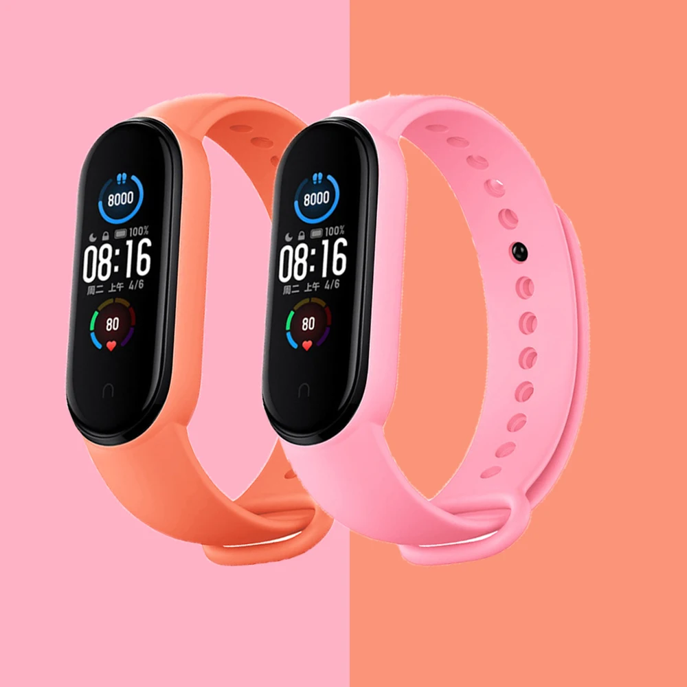 

Strap for Xiaomi Mi Band 5 4 3 Sport Wristband Silicone Bracelet correa Mi Band4 3 replacement straps For mi band 6 watch band