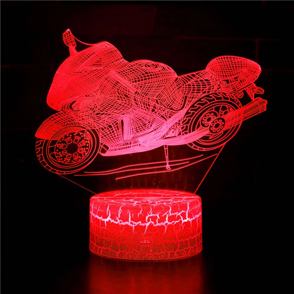 

Крутой мотоцикл светодиодный ночник для детской спальни Декор уникальный подарок на день рождения для детей учебная комната стол 3d usb лампа...