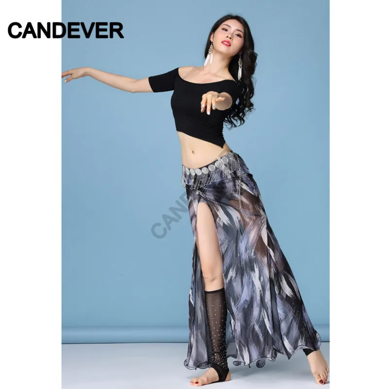 Женский костюм для танца живота профессиональный с длинным рукавом и цветочным