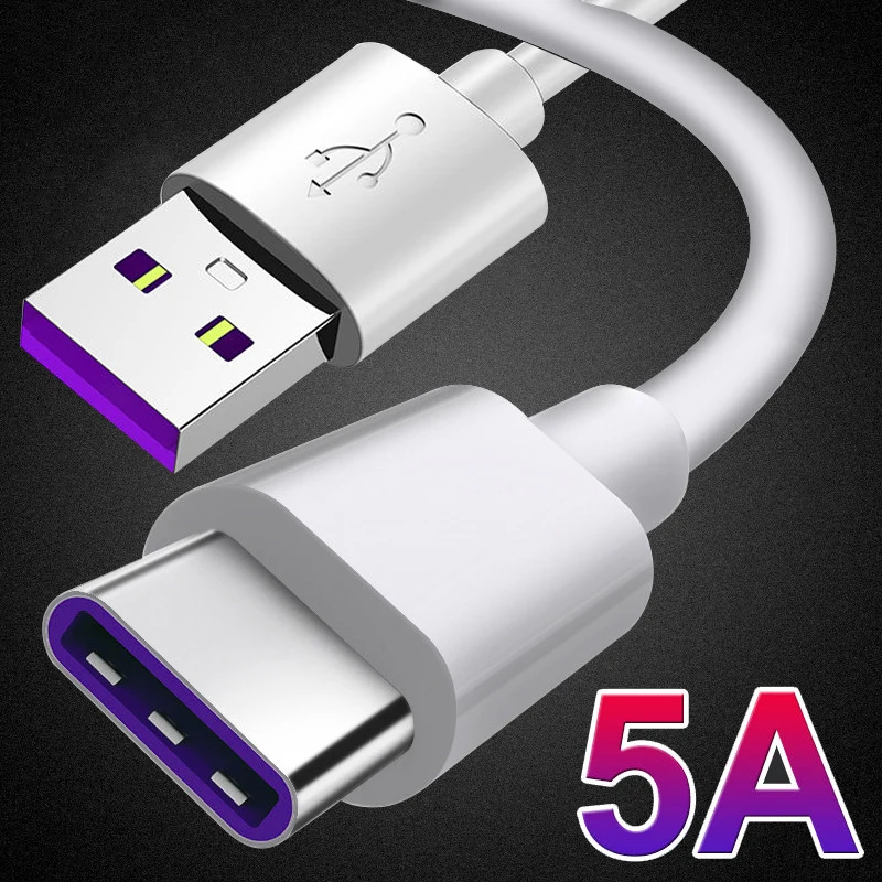 5А Быстрый кабель USB C для huawei mate 30 P30 P20 Быстрая зарядка 3,0 зарядное устройство для телефона с европейской вилкой супер кабель type C для Xiaomi Oneplus 7T
