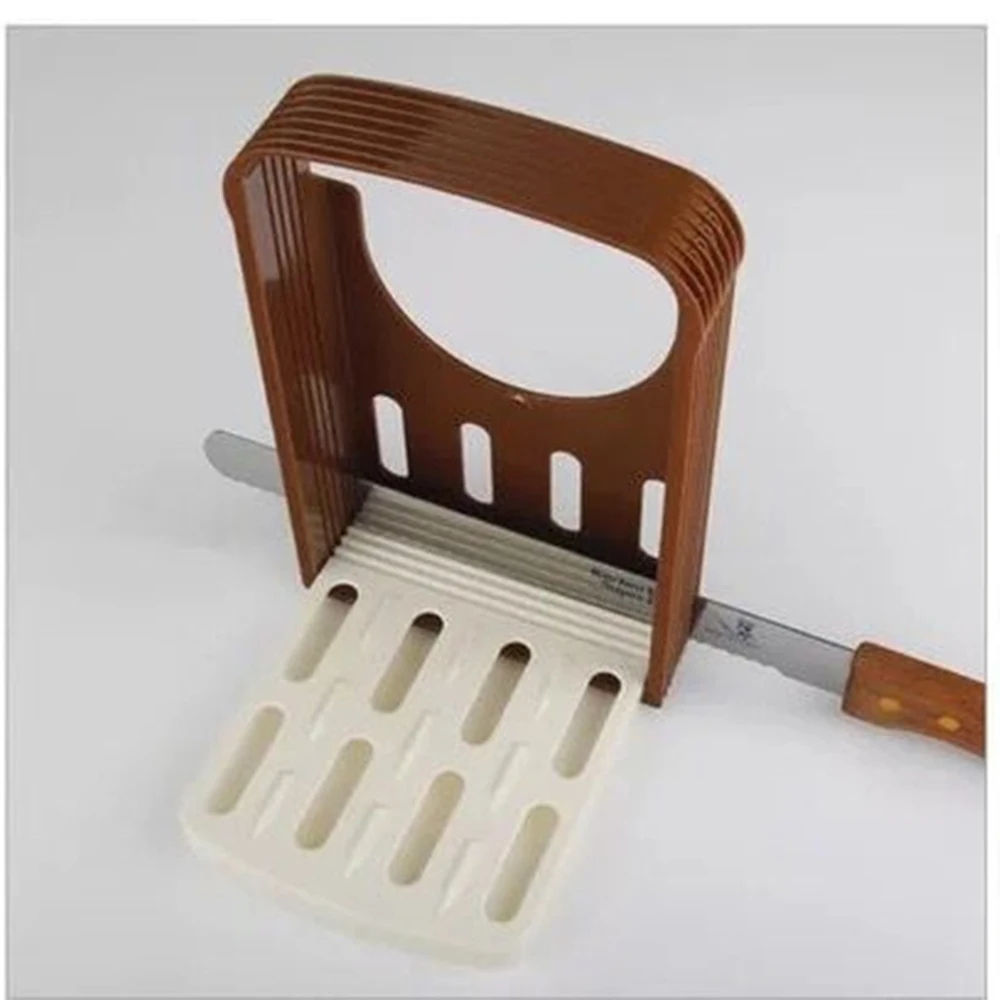 1 шт. практичная ломтерезка для тостов хлеба пластиковый складной коричневый нож