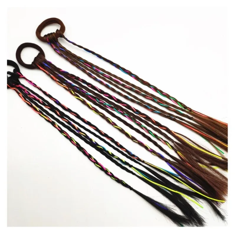 Новинка милые эластичные резинки для волос девочек аксессуары парик эластичная