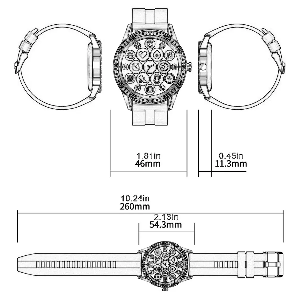 

N70 Smart Bracelet Wireless Call Music 1.28 Inch Round Screen Calorie Detection Heart Rate Sports Watch