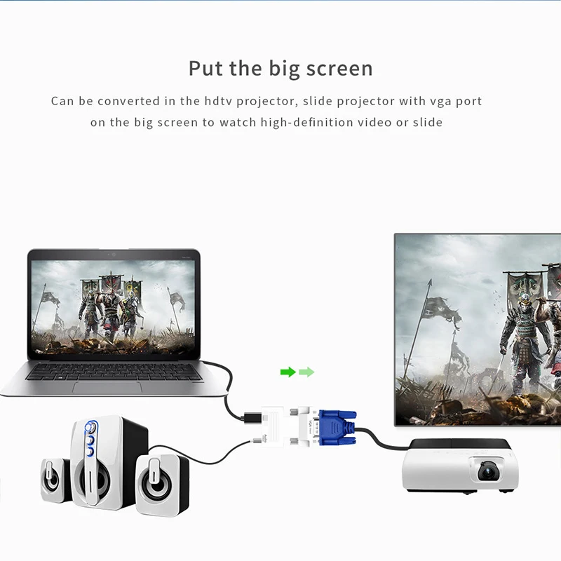 Новый HDMI-совместимый с VGA конвертер Мама-папа аудиоадаптером поддержка 1080P