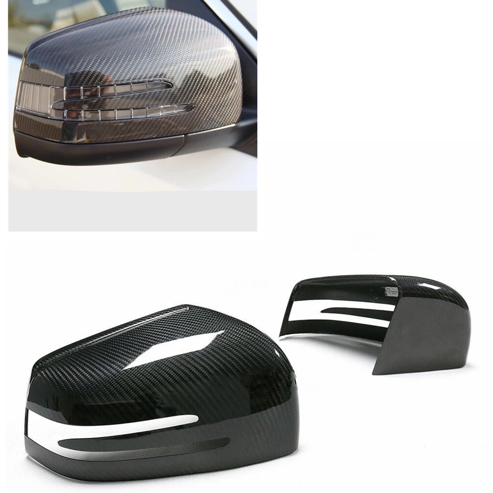 

Car Rear View Mirror Covers For Mercedes-Benz W463 X166 W166 GLE GLS 2009-2018 Add On Dry Carbon Fiber Caps Reverse Shells Cases
