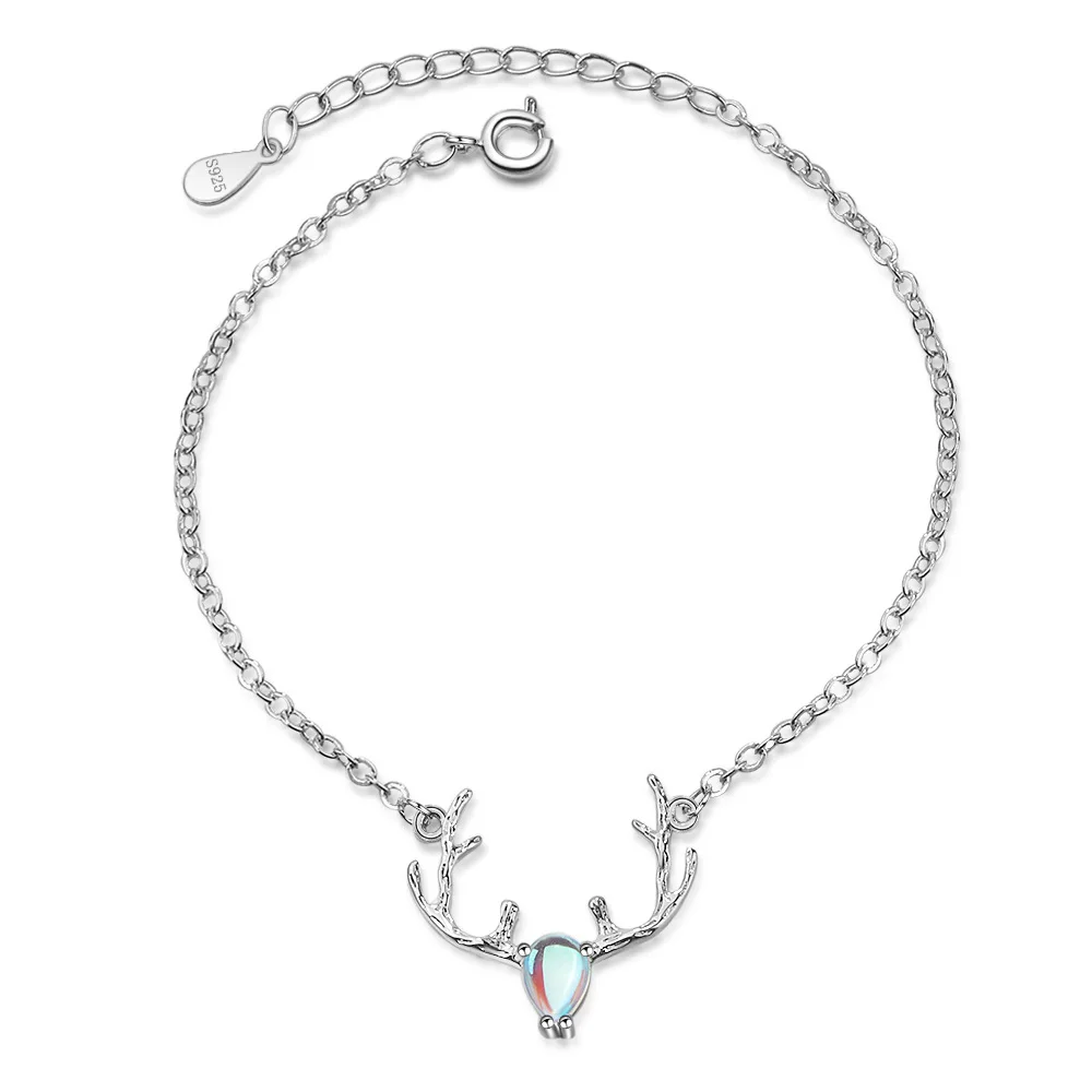 100% Стерлинговое Серебро 925 пробы модные рождественские лося олень животное