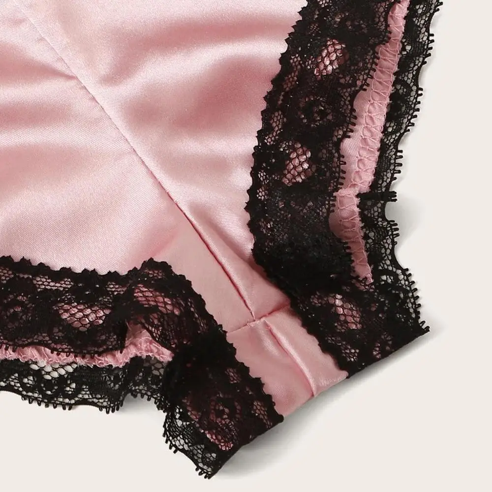 Лидер продаж 2019 Женская атласная кружевная сетчатая одежда для сна шорты Пижама