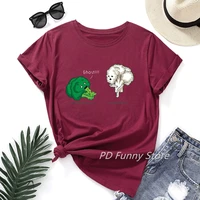 funny broccoli tee shirts women short sleeve 100cotton summer tops vegetable cauliflower graphic t shirts female tshirt clothes
