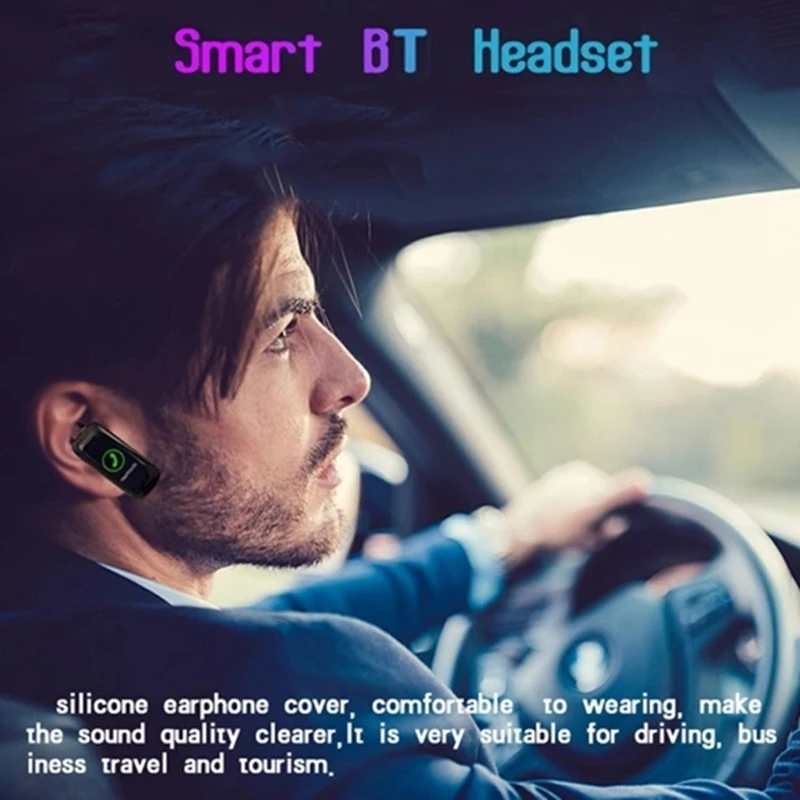 T88 смарт-браслет BT4.2 наушники 0 96 дюймов TFT экран Смарт-часы IP65 Водонепроницаемость