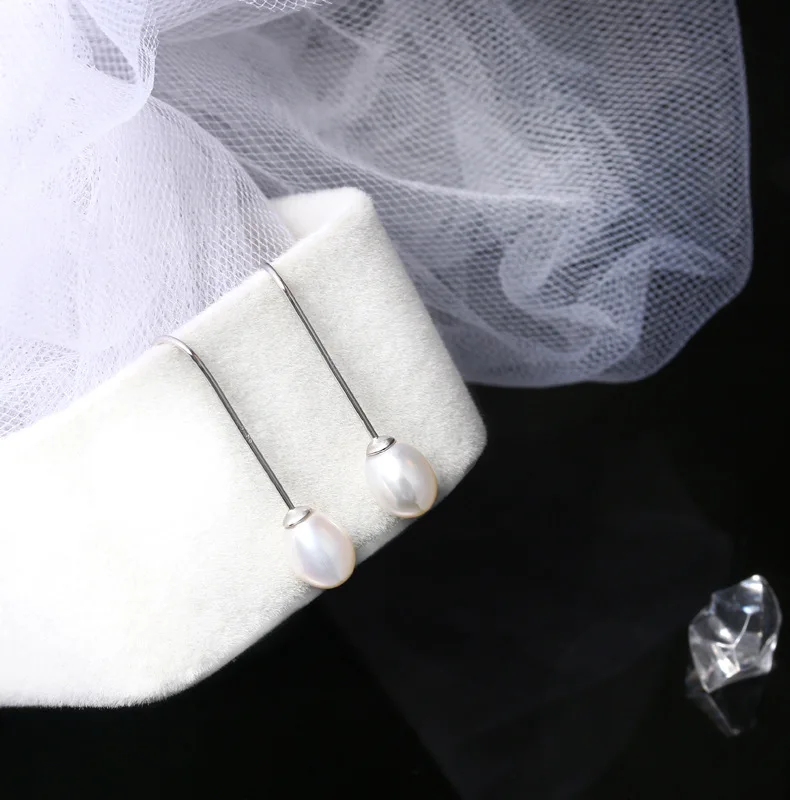 

2021 Women's Fashion 925 Sterling Silver Natural Pearl Earrings Sweet Fairy Beautiful Earrings