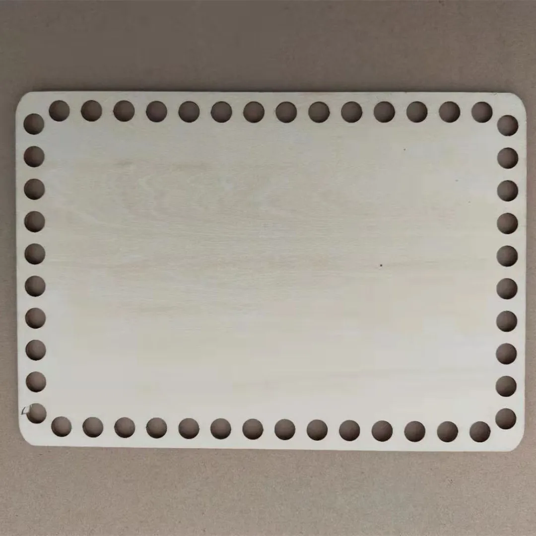 

10pcs 20x14cm Rectangle Wood Base DIY Embroidery Crochet Basket Wooden Base Crochet Bag