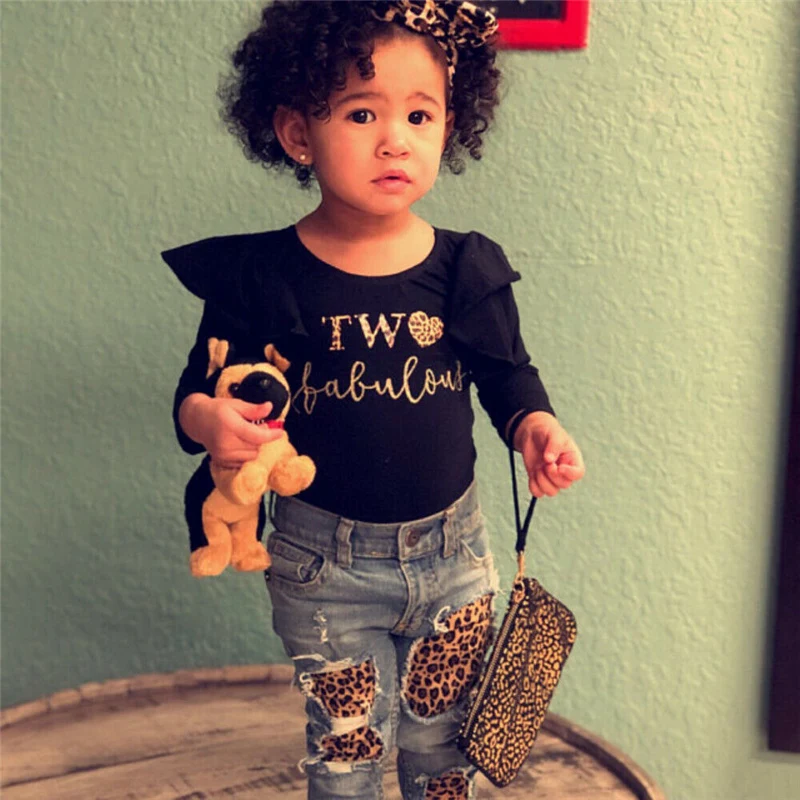 Детские комплекты одежды От 1 до 6 лет для маленьких девочек черный комбинезон с