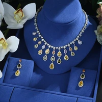 be 8 2019 new design jewelry sets multicolor cubic zirconia stud earring and pendant necklaces womens fashion jewelry sets s477