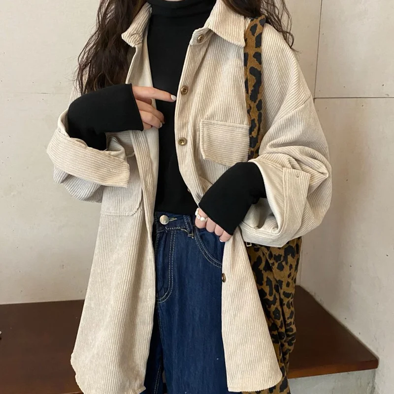 Вельветовая рубашка-пальто Женская весенне-осенняя дизайнерская рубашка 2021