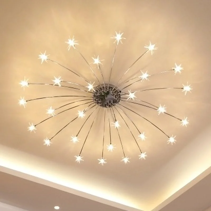Modern Led Ceiling Light Ice Flower Glass Bedroom Kitchen Children Room Lamp Designer Lighting Fixtures | Лампы и освещение