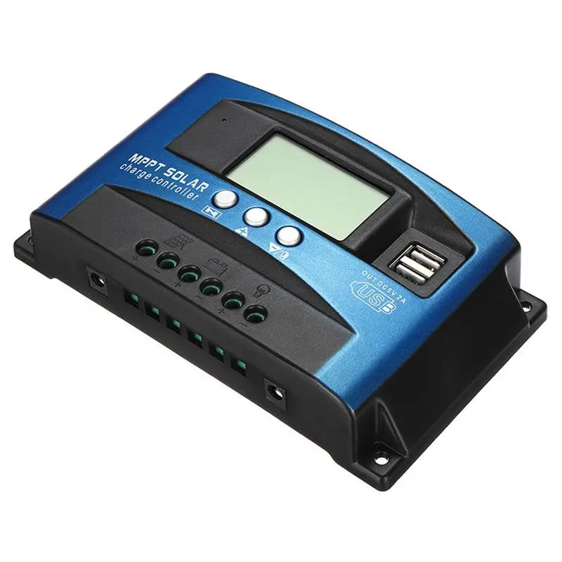 Лучший 30A Mppt Контроллер заряда для фотоэлектрических систем Dual Usb ЖК Дисплей 12V 24V