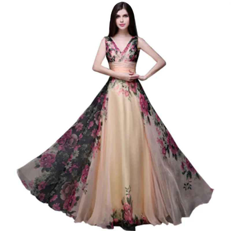 

Summer Dress Long Evening Gowns 2021Tulle V-Neck Robe De Soiree Chiffon Elegant Dress Belt Formal Prom Evening Dresses For Women