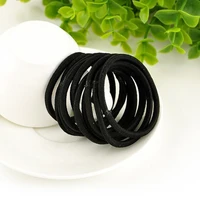 80 hot sale 100pcs black thick snag free endless hair elastics hairbands ponytail hair ties good elasticity ponytail holder