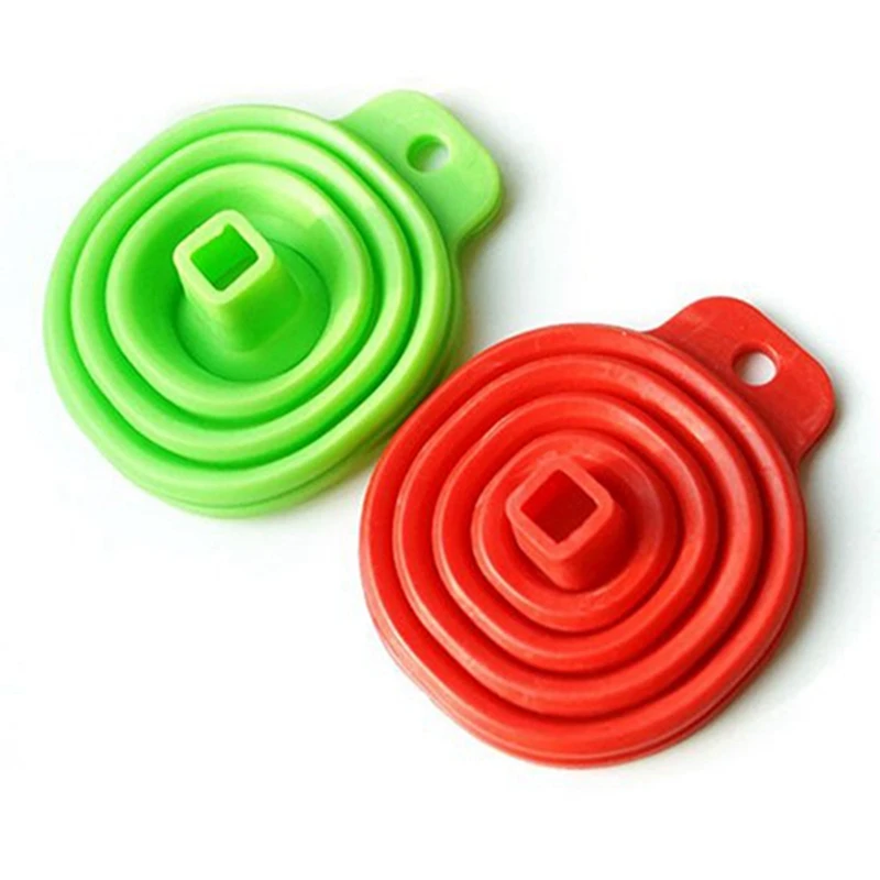 

Funnel Collapsible Set of 2, Foldable Funnel (Red & Green) with BBQ Grill Mesh Mat Non-Stick BBQ Grill Mesh Mat