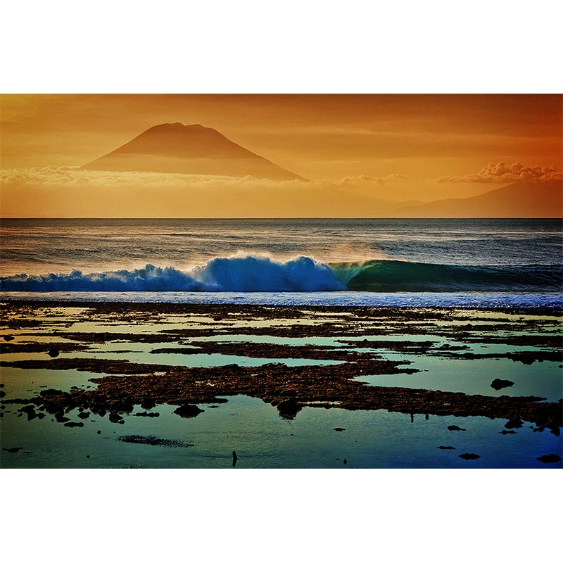 Nitree виниловый летний красивый пляж Новорожденный ребенок душ фон морская волна