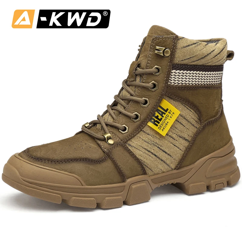 

Fashion Khaki Brown Men Winter Boots High Top Winter Sneakers for Men Chaussure Hiver Homme Autumn Single Military Mens Boots 45