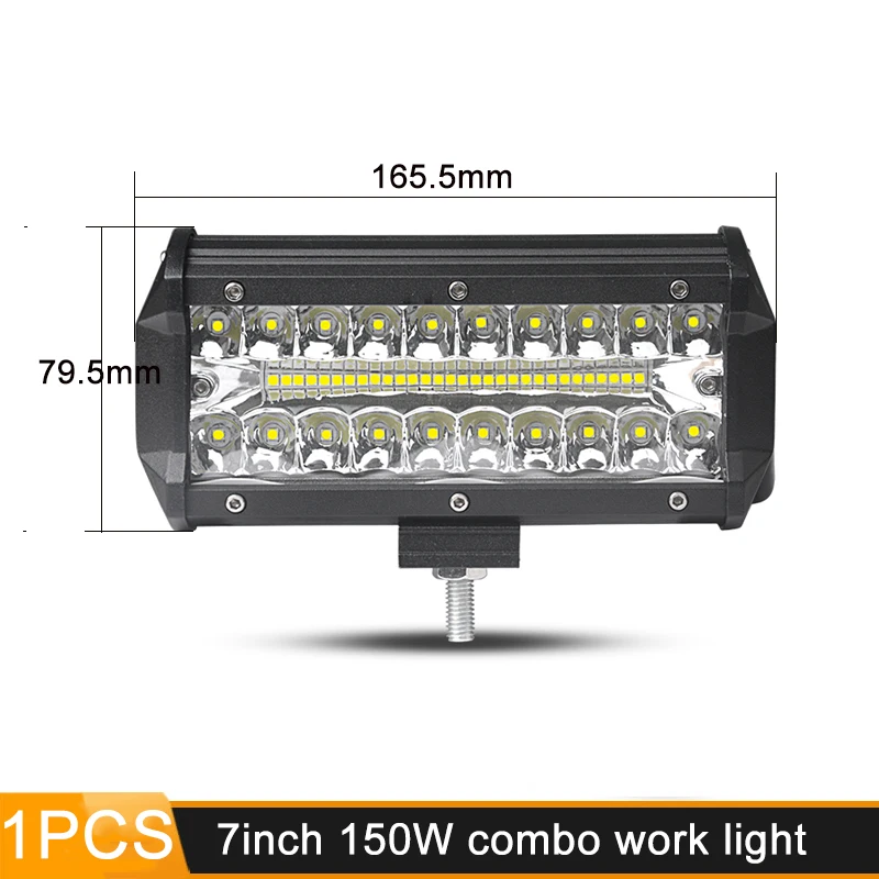 1PCS 150W combo DERI светодиодный рабочий светильник, 7 дюймов, 32 Вт, 36 Вт, 120 Вт, 150 Вт, комбинированный луч, Рабочая лампа, светодиодный светильник для внедорожника, 4x4, 4WD, трактор, противотуманная фара - Цвет: 1PCS 150W combo