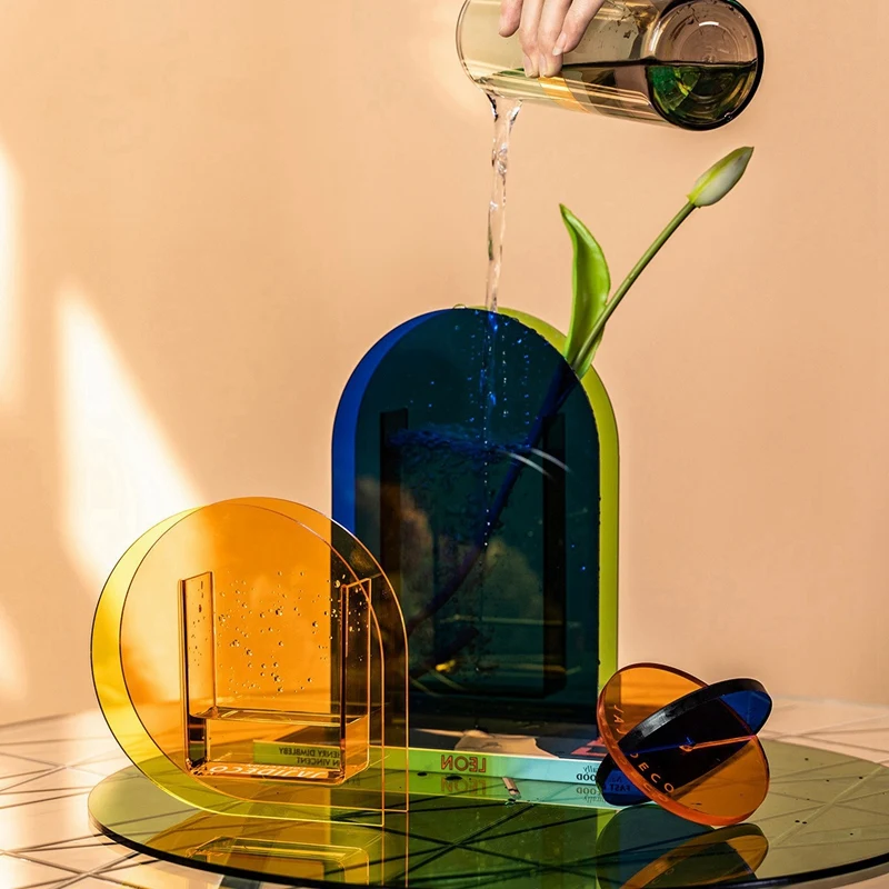 2 шт. акриловая ваза для цветов макияж кисти ручка держатель гидропоники цветок