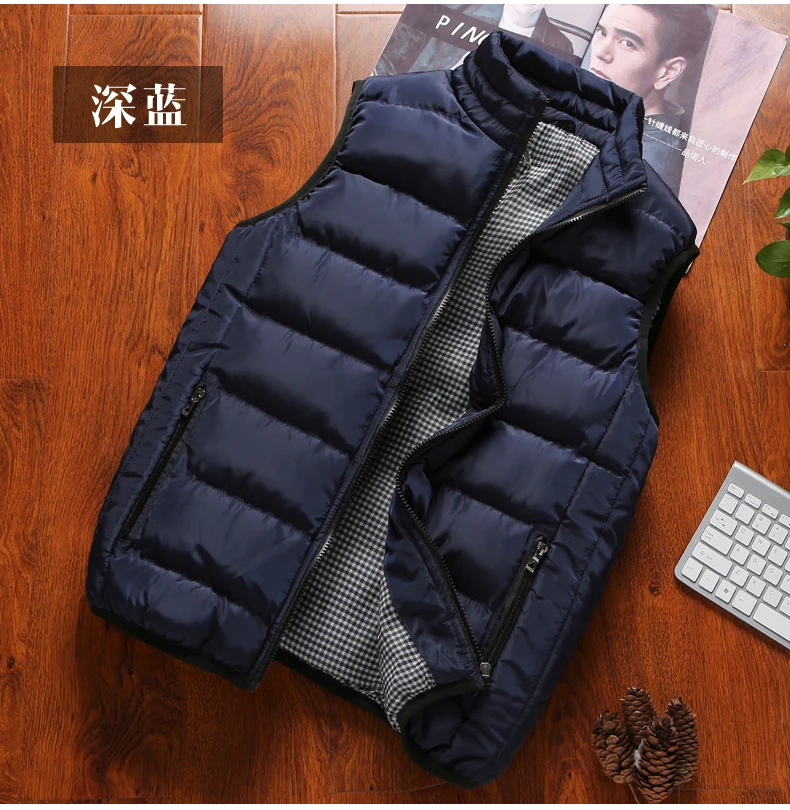 Мужские жилеты для путешествий Slim Fit ветровка куртка без рукавов повседневный мужской жилет пальто с хлопковой подкладкой с карманами 1206