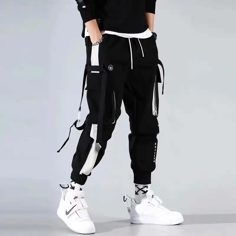 

Men Cargo Pants 2021 Streetwear Harajuku Fashion Clothing Jogger Japanese Korean Stylish Running Male Trousers Hip Hop Sweatpant