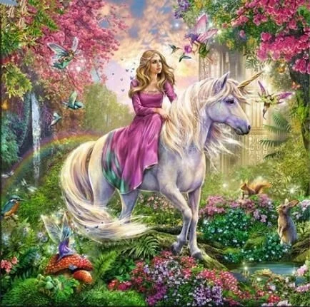 5D DIY Diamond Painting Full Square Animal Horse Painted Mosaic Embroidery Cross stitch Fairyland Cartoon home decor Gift L09057 | Дом и сад