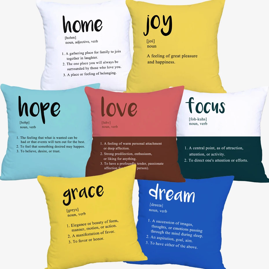 Английские искусственные наволочки с надписью hope joy dream faith grace современные